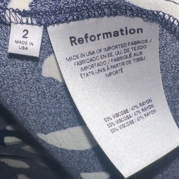 Reformation Sigmund Midi Dress, 2, Blue Splatter Print - Picture 13 of 16